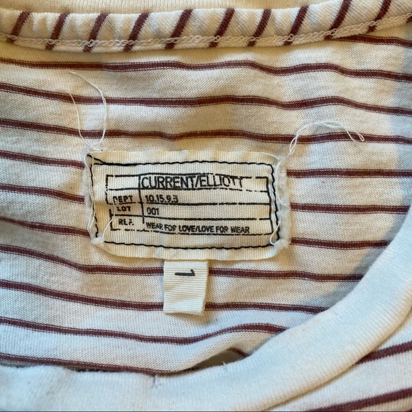 Current/Elliott | The Sailor Tee In Ecru Stripe | Size Large - Picture 4 of 8